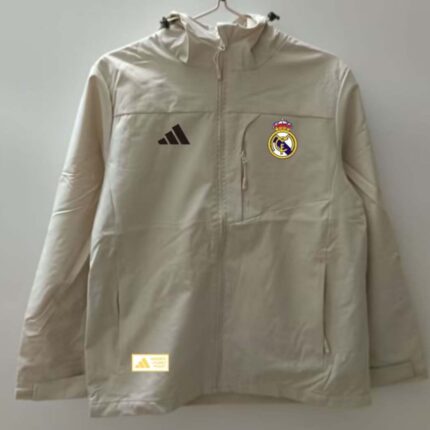 2025/2026 Real Madrid Windbreaker white Soccer Jersey 1:1 Thai Quality