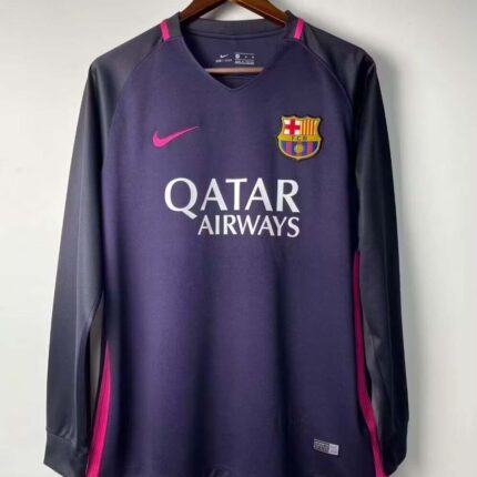 2016/2017 Retro Long Sleeve Barcelona Away Football Shirt 1:1 Thai Quality